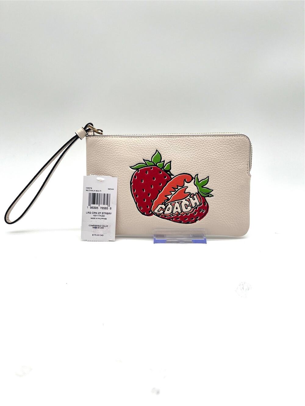 COACH NWT Large Strawberry Wristlet, Limited Edition Sold Out